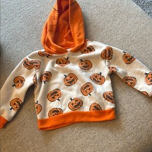 Wonder Nation Pumpkin Print Footie - Orange and White